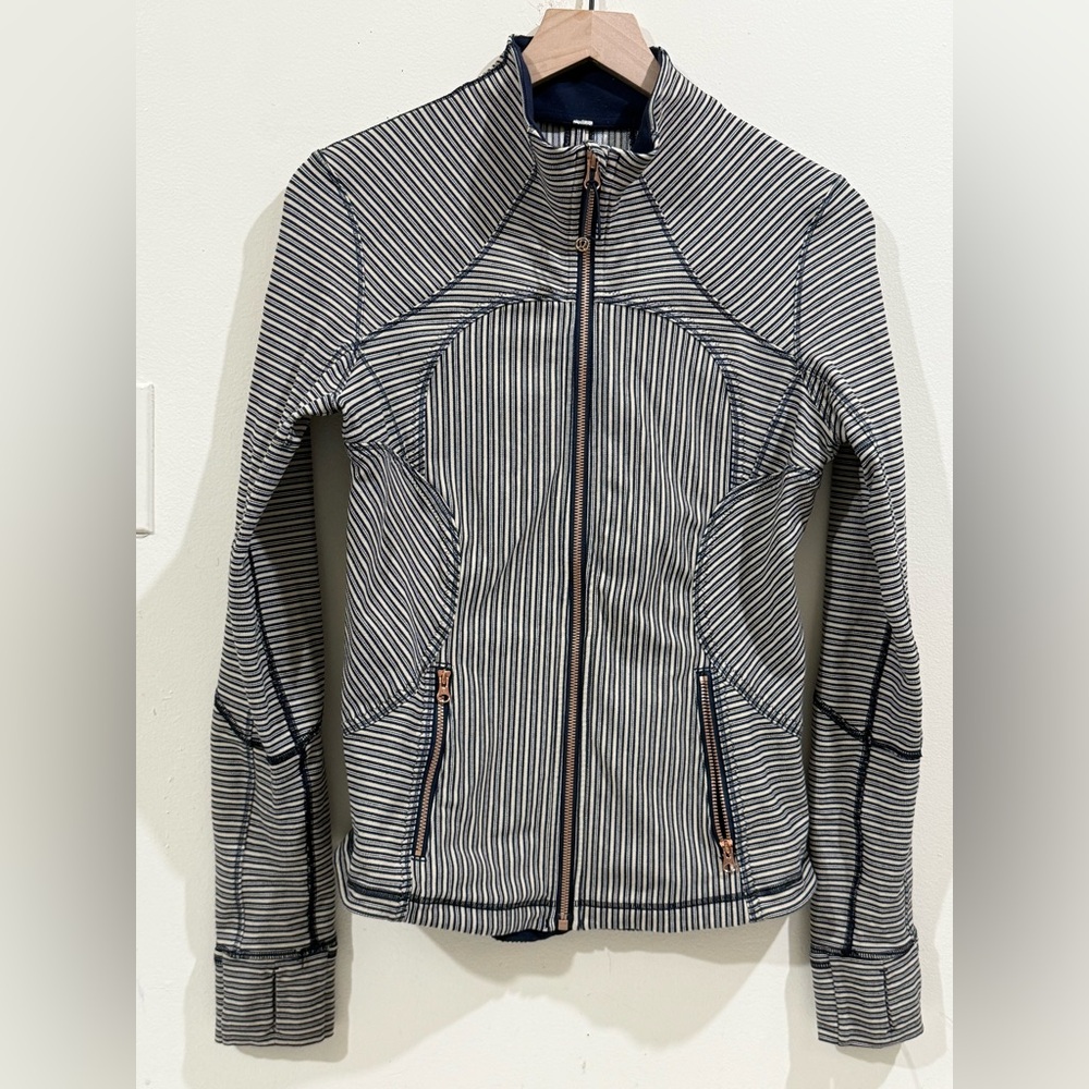 lululemon athletica Striped Black and White Bomber Jacket